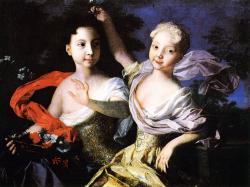 Каравак Л. Портрет царевен Анны Петровны и Елизаветы Петровны. 1717